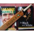 Cricket Hansie AND signed copy In Black and White AND Cricket bat