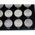 5 Shillings set "crown set" 1947 - 1964 including 1959 crown in a specially designed holder