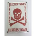 Vintage Enamel Danger Sign - excellent condition!