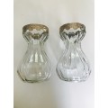 Vintage Glass vases with metal detail