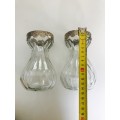 Vintage Glass vases with metal detail