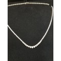 3.14ct fine jewelry graduated diamond tennis necklace set on 18k white gold certified vs clarity hij