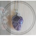 Amethyst wrapped Pendant Necklace