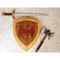 Wooden Medieval Dragon Shield Toy ( Knights/ Medieval Dragon Shield) Childrens toy shield