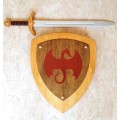 Wooden Medieval Knights Dragon Shield and Sword set