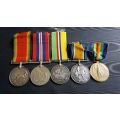 GROUP MEDAL SET ISSUED TO KORPL G .C DAVIDTZ - BOER WAR TO WW2 WITH COPIES OF ORIGINAL DOCUMENTATION
