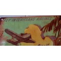 TIN ADVERTISEMENT SIGN FOR INTERISLAND AIRLINES  (VISIT HONOLULU) 40 X 30 CM