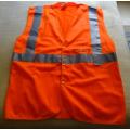 ORANGE NEON PROTECTION AT WORK GILET. SIZE : LARGE