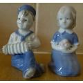TWO GRAFENTHAL PORCELAIN FIGURINES, BOY AND GIRL (PARTIALLY MARKED)