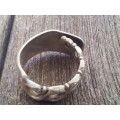 Solid Silver Filigree Ring with Flat Top.  8.3 grammes. ADJUSTABLE!