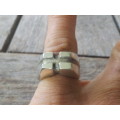 Solid Silver Knuckleduster Pinky Ring. Deep Cross Design.  20.4 grammes. Chunky, comfort fit.