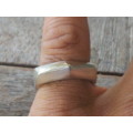 UNIQUE ARTISAN Four Faceted Symmetrical Sterling Silver Ring. .  9.5 grammes. Chunky, comfort fit.