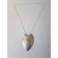 NEW Huge Sterling Silver Heart Pendant, Marked 925. 21 grammes.