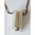 Solid Sterling Silver Heavy Lozenge Bullet Shape  Pendant. 33.3 GRAMS! Chain not included.