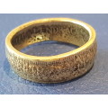 South Africa / Suid Afrika Coin Ring. Eendrag Maak Mag/ Unity is Strength. 1961. Stunning.