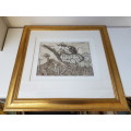 Michelle d'Argent. Limited edition etching: 22/30. Animal Parade  I. Framed.
