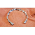 Solid Sterling Silver Twisted Wire Bangle.  All New Hand Made.18.7 g.