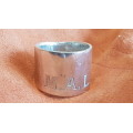 Solid Silver Ring .  Huge.  Engraved M.A.L. 14.2 grammes. Hand Made. Unique One Off.  Not a mould.