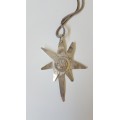 Jesus Abstract Starburst Pendant. Sterling Silver. Artisan made, one of a kind. Detail.12.1 grammes.