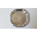Solid 900 Silver Egyptian Wine Coaster/ Tray with Art Deco Geometric Design, Hallmark. 34.3 grammes!