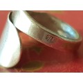 Engraved Vintage Sterling Silver Spoon ring ` All My Hope Is In God` 8.6 gram  Marked RC 925