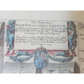 Original Hand Coloured 1675 Map of Road from Ipswich to Norwich by Ogilby. VERY attractive.