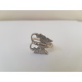 Charming Butterfly Ring. Silver plated.