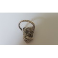 Solid Silver Wild Boar/ Warthog  Ring. Unusual . ADJUSTABLE. 8 grams heavy. For roadhog. UNIQUE.