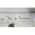 1892 Handwritten Will on Vellum with Blindstamp Seal Tassle.  Framable! Excellent condition.