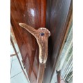 Unusual Walking Stick With Solid Antler and Beads Bird Head
