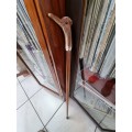 Unusual Walking Stick With Solid Antler and Beads Bird Head