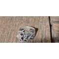 TH Marthensen Viking Rose Solid Sterling Silver Wrap Spoon Ring. STUNNING. NORWAY.