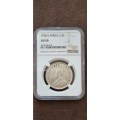 1928 South Africa 2.5 shillings ( half crown ) NGC graded AU 50.