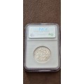 1945 South Africa 2 shillings ( florin ) NGC graded AU 55.