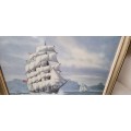 Peter Gerd Bilas . Sailing Ship in Table Bay. HAND SIGNED NUMBERED LIMITED EDITION PRINT. 122/200