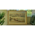 James Yates (1944- )  Seascape  Original Oil on Canvas ( Canvas 92cm x 61 cm ) , Hand Signed. Framed