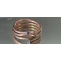 ADJUSTABLE Golden stainless steel triple stack ring hand made.