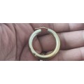 ITALY 925 marked sterling silver large LARGE SINGLE hoop earring. 4 dents. Gold plated.