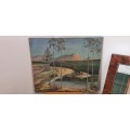 Phyllis Gardner. View of the old Steenbras Dam. Original Oil Painting. Cezanne influenced...........