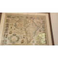 Map of Africa by de Hondt dated 1617 later reprint framed.
