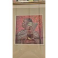 Tretchikoff Zulu Couple 1950 Original Raised Plate Framed