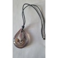 Large teardrop pendant necklace