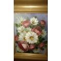 #Oil paintings Magda Geyer flowers x 2#