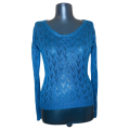 Blue crochet jersey Size: M