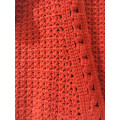 Vintage Rust Crochet Cardigan Size: L