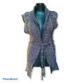 Blue and Grey Knit Cardigan Size: S