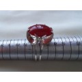 925 SILVER RING WITH LARGE CARNELIAN