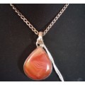 925 SILVER & AGATE PENDANT WITH CHAIN