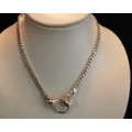 THICK 925 SILVER NECKLACE WITH 2 HANDS HOLDING A RING