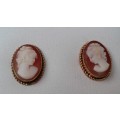 18ct Gold Cameo earrings